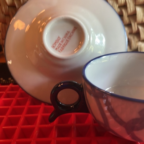 BOMBAY co. TWO TONE BLUE & WHITE TEACUP AND SAUCER - Picture 11 of 11